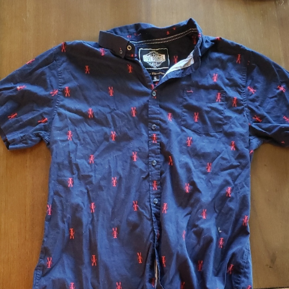Five points lobster short sleeve kids dress shirt